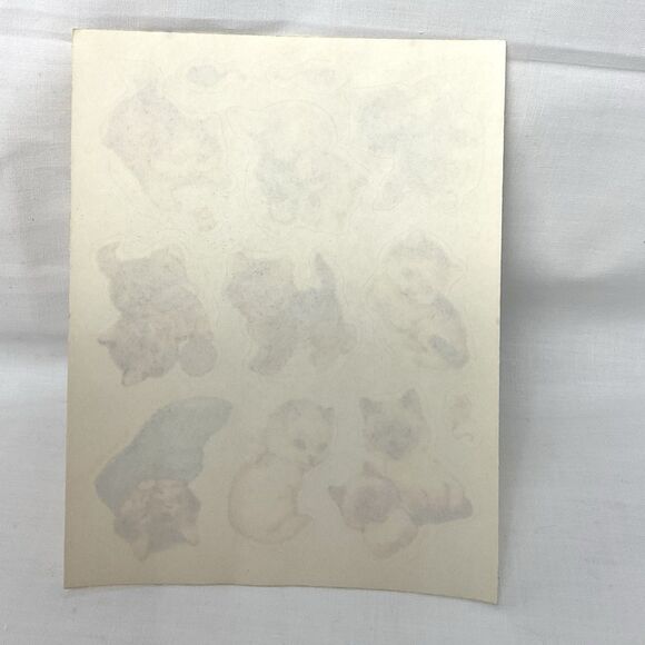 Vintage 1982 Hallmark Flocked Stickers Fluffy Fuzzy Cats Kittens Sticker Sheet - Picture 3 of 3